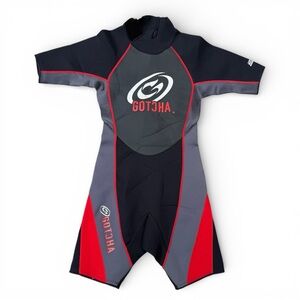 GOTCHA GEAR 2.2mm Titanium Shorty Wetsuit Men's Small Surf Punk Scuba 90s vibe